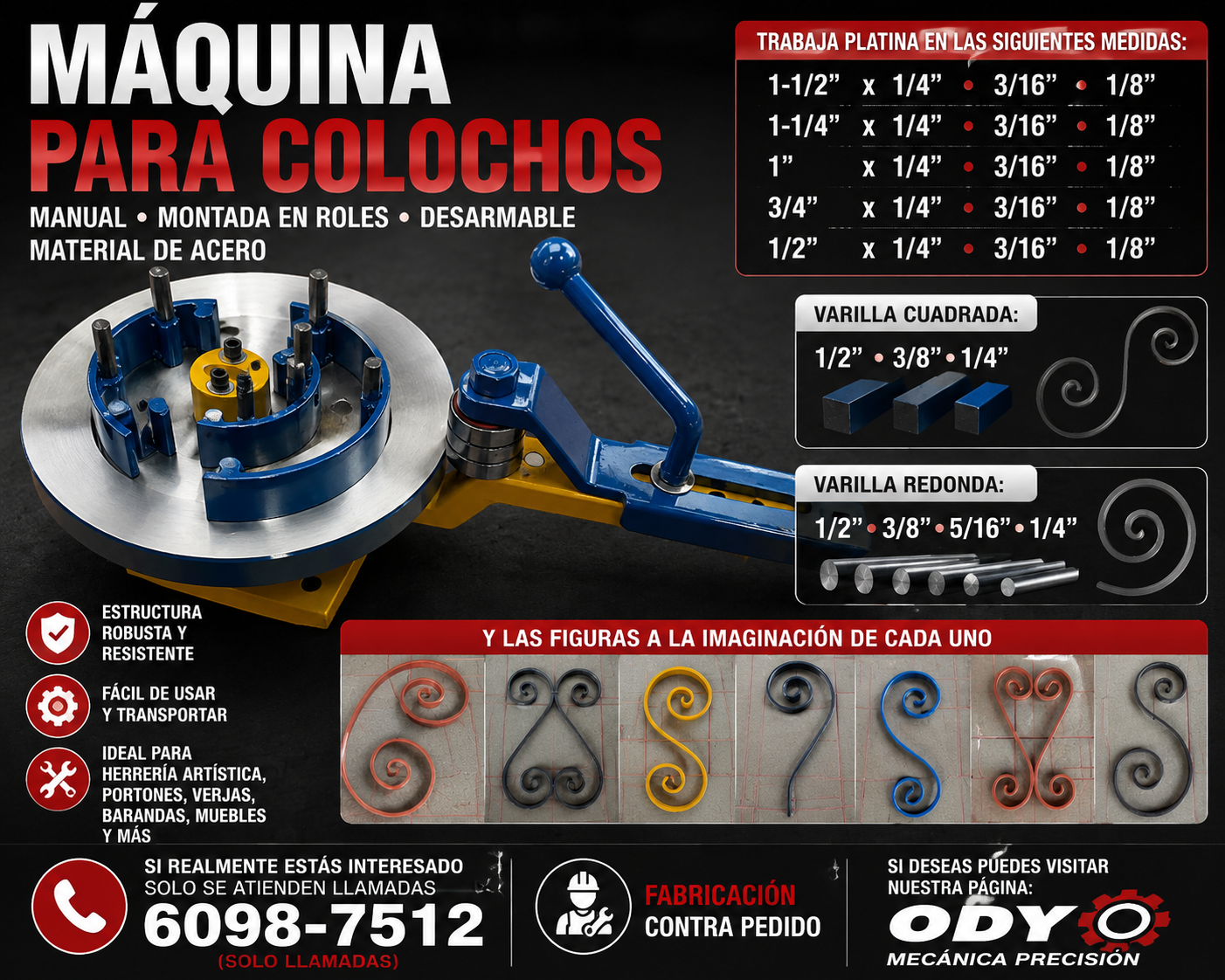 Máquina para colochos y trabajos decorativos